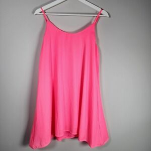BLOOM + POP Bright Pink Dress Womens Small Fushia Cami Strappy‎ Mini Lined Short